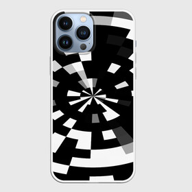 Чехол для iPhone 13 Pro Max с принтом Черно белый фон иллюзии в городе Новоалтайск,  |  | Тематика изображения на принте: абстрактный | геометрический | дизайн | иллюзия | кривая | линии | пиксель | текстура | узор