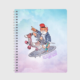 Тетрадь с принтом Skateboard в городе Новоалтайск, 100% бумага | 48 листов, плотность листов — 60 г/м2, плотность картонной обложки — 250 г/м2. Листы скреплены сбоку удобной пружинной спиралью. Уголки страниц и обложки скругленные. Цвет линий — светло-серый
 | арт | графика | животные | звери | коты | кошки | скейт | спорт