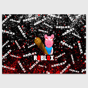 Поздравительная открытка с принтом Roblox piggy/Свинка Пигги. в городе Новоалтайск, 100% бумага | плотность бумаги 280 г/м2, матовая, на обратной стороне линовка и место для марки
 | game | roblox | roblox piggy свинка пигги | блок | игра | игрушка | лего | персонажи | персонажи из кубиков | роблокс | робот