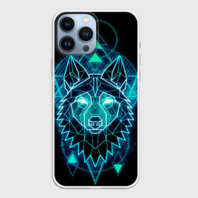 Чехол для iPhone 13 Pro Max с принтом НЕОНОВЫЙ ВОЛК в городе Новоалтайск,  |  | Тематика изображения на принте: абстракция | волк | иллюстрация | неон | свечение | яркость