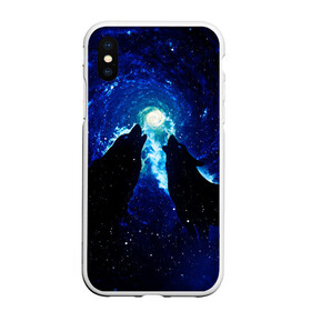 Чехол для iPhone XS Max матовый с принтом КОСМИЧЕСКИЙ ВОЛК в городе Новоалтайск, Силикон | Область печати: задняя сторона чехла, без боковых панелей | вой | волк | вселенная | галактика | звёзды | космос