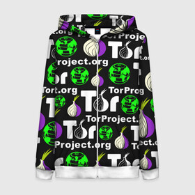 Женская толстовка 3D на молнии с принтом ТОР / TOR PROJECT BROWSER в городе Новоалтайск, 100% полиэстер | длина до линии бедра, манжеты и пояс оформлены мягкой тканевой резинкой, двухслойный капюшон со шнурком для регулировки, спереди молния, по бокам два кармана | tor browser | torproject | анонимность | анонимный браузер | взлом | даркнет | зеркала | луковица | тор браузер | хакер | черный интернет.