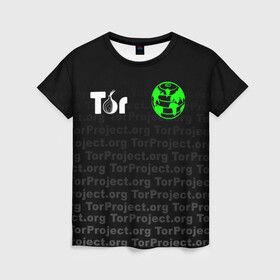 Женская футболка 3D с принтом ТОР / TOR PROJECT BROWSER в городе Новоалтайск, 100% полиэфир ( синтетическое хлопкоподобное полотно) | прямой крой, круглый вырез горловины, длина до линии бедер | tor browser | torproject | анонимность | анонимный браузер | взлом | даркнет | зеркала | луковица | тор браузер | хакер | черный интернет.