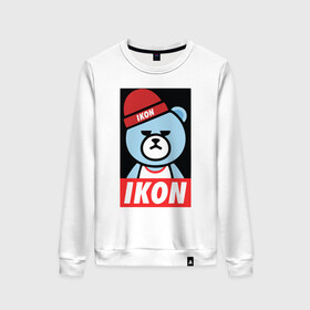 Женский свитшот хлопок IKON YG Bear Dope : в городе Новоалтайск, 100% хлопок | прямой крой, круглый вырез, на манжетах и по низу широкая трикотажная резинка | ikon yg bear dope | korean | kpop | obey | медведь | подчинись | подчиняйся
