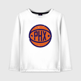Детский лонгслив хлопок с принтом NBA - PHX в городе Новоалтайск, 100% хлопок | круглый вырез горловины, полуприлегающий силуэт, длина до линии бедер | basketball | mvp | nba | phoenix | sport | streetball | suns | аризона | баскетбол | игра | крис пол | мяч | нба | санс | спорт | стритбол | тренер | финикс | чемпион