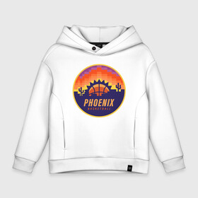 Детское худи Oversize хлопок с принтом Phoenix Basketball в городе Новоалтайск, френч-терри — 70% хлопок, 30% полиэстер. Мягкий теплый начес внутри —100% хлопок | боковые карманы, эластичные манжеты и нижняя кромка, капюшон на магнитной кнопке | basketball | mvp | nba | phoenix | sport | streetball | suns | аризона | баскетбол | игра | крис пол | мяч | нба | санс | спорт | стритбол | тренер | финикс | чемпион