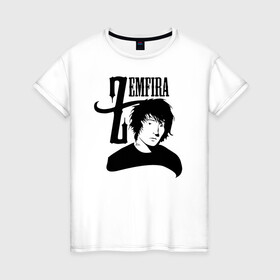 Женская футболка хлопок с принтом Zemfira лого с портретом черный в городе Новоалтайск, 100% хлопок | прямой крой, круглый вырез горловины, длина до линии бедер, слегка спущенное плечо | group | russian rock | zemfira | zемфира | автор исполнитель | группа | женский | земфира | земфирка | земфирочка | инди рок | композитор | певица | писательница | поп рок | поэтесса | рамазанова | русский рок