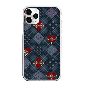 Чехол для iPhone 11 Pro Max матовый с принтом Синий джинсовый плед в городе Новоалтайск, Силикон |  | Тематика изображения на принте: деревенский | джинсовый | лоскуты | модный | популярный | пэчворк | синий | синий и красный | фольклор