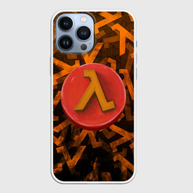 Чехол для iPhone 13 Pro Max с принтом ЛОГО КНОПКА | HALF LIFE (Z) в городе Новоалтайск,  |  | aperture laboratories | black mesa | gordon freeman | half life | half life 3 | logo | valve | блэк меса | вэлв | гордон фриман | лого | халф лайф