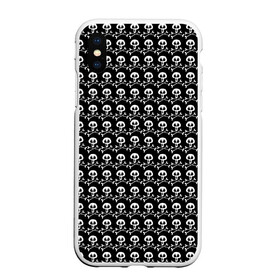 Чехол для iPhone XS Max матовый с принтом черепа в городе Новоалтайск, Силикон | Область печати: задняя сторона чехла, без боковых панелей | белый череп | кости | пиратский флаг | пиратский череп | пираты | череп
