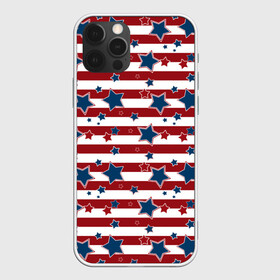 Чехол для iPhone 12 Pro Max с принтом Синие звезды на полосатом фоне в городе Новоалтайск, Силикон |  | Тематика изображения на принте: звезды | красные полосы | молодежный | патриотический | полосатый | синий | синий и красный | современный
