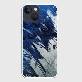 Чехол для iPhone 13 mini с принтом Серо синее абстрактное в городе Новоалтайск,  |  | Тематика изображения на принте: абстракция | двухцветное | серое | синее | спокойное