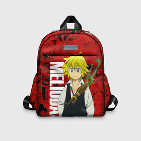 Детский рюкзак 3D с принтом Мелиодас, Meliodas в городе Новоалтайск, 100% полиэстер | лямки с регулируемой длиной, сверху петелька, чтобы рюкзак можно было повесить на вешалку. Основное отделение закрывается на молнию, как и внешний карман. Внутри дополнительный карман. По бокам два дополнительных кармашка | anime | manga | meliodas | аниме | манга | мелиодас