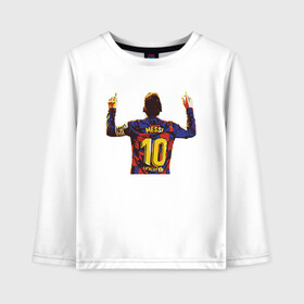 Детский лонгслив хлопок с принтом Messi Champion в городе Новоалтайск, 100% хлопок | круглый вырез горловины, полуприлегающий силуэт, длина до линии бедер | argentina | barca | barcelona | football | lionel | messi | spain | sport | аргентина | барса | барселона | гол | золотой мяч | игрок | испания | камп ноу | лионель | месси | мяч | спорт | тренер | футбол | чемпион |
