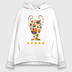 Женское худи Oversize хлопок с принтом Barcelona Cup в городе Новоалтайск, френч-терри — 70% хлопок, 30% полиэстер. Мягкий теплый начес внутри —100% хлопок | боковые карманы, эластичные манжеты и нижняя кромка, капюшон на магнитной кнопке | argentina | barca | barcelona | football | lionel | messi | spain | sport | аргентина | барса | барселона | гол | золотой мяч | игрок | испания | камп ноу | лионель | месси | мяч | спорт | тренер | футбол | чемпион |
