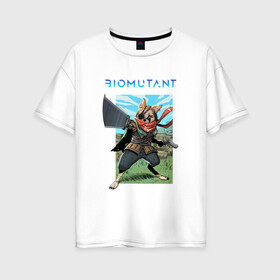 Женская футболка хлопок Oversize с принтом BIOMUTANT | БИОМУТАНТ (Z) в городе Новоалтайск, 100% хлопок | свободный крой, круглый ворот, спущенный рукав, длина до линии бедер
 | biomutant | commando | cyfreaks | damdon | dead eye | hyra | mercenary | primal | rpg | saboteur | sentinel | биомутант | дамдон | диверсант | кунг фу сказка | постапокалиптический мир | рпг