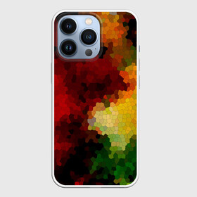 Чехол для iPhone 13 Pro с принтом Абстрактная мазаика витраж в городе Новоалтайск,  |  | абстрактный | витраж | желтый | красный | мозаика | разноцветный | современный | соты | текстура