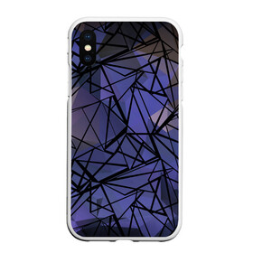 Чехол для iPhone XS Max матовый с принтом Синий-бежевый абстрактный узор в городе Новоалтайск, Силикон | Область печати: задняя сторона чехла, без боковых панелей | абстрактный | мужской | полигональный узор | синий | современный | текстура | фиолетовый