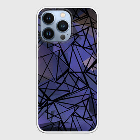 Чехол для iPhone 13 Pro с принтом Синий бежевый абстрактный узор в городе Новоалтайск,  |  | абстрактный | мужской | полигональный узор | синий | современный | текстура | фиолетовый