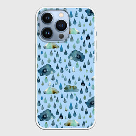 Чехол для iPhone 13 Pro с принтом Дождливая осень.Тучки и дождь в городе Новоалтайск,  |  | Тематика изображения на принте: pattern | rain | sun | глобальное потепление | дождливо | дождливый | дождь | загрязнение | капли | ливень | морось | непогода | облака | осенний | осень | паттерн | погода | природа | проливной | тучи | экология