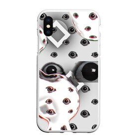 Чехол для iPhone XS Max матовый с принтом они наблюдают за тобой в городе Новоалтайск, Силикон | Область печати: задняя сторона чехла, без боковых панелей | apple | distortion | eye | eyes | follow | lens | look | observe | pattern | pry | pupil | see | видеть | глаз | глаза | зрачок | искажение | линза | наблюдать | око | паттерн | подглядывать | следить | слежка | смотреть | узор | яблоко