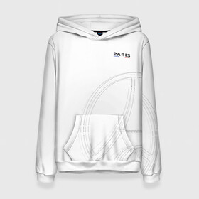 Женская толстовка 3D с принтом PSG | Core Big Logo White (New 2022/23) в городе Новоалтайск, 100% полиэстер  | двухслойный капюшон со шнурком для регулировки, мягкие манжеты на рукавах и по низу толстовки, спереди карман-кенгуру с мягким внутренним слоем. | 0x000000123 | messi | neymar | paris saint germain | psg | месси | нейимар | псж