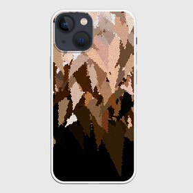 Чехол для iPhone 13 mini с принтом Бежево коричневая мозаика в городе Новоалтайск,  |  | абстрактный | бежевый | камуфляж | коричневый | мозаика | молодежный | мужской | современный | соты | текстура