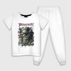 Детская пижама хлопок с принтом Megadeth | Мегадеф  (Z) в городе Новоалтайск, 100% хлопок |  брюки и футболка прямого кроя, без карманов, на брюках мягкая резинка на поясе и по низу штанин
 | dave mustaine | megadeth | music | rock | дирк вербурен | дэвид эллефсон | дэйв мастейн | кико лоурейро | мегадеф | мегадэф | музыка | рок | трэш метал | хард рок | хеви метал