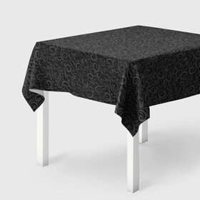 Скатерть 3D с принтом Black baroque в городе Новоалтайск, 100% полиэстер (ткань не мнется и не растягивается) | Размер: 150*150 см | барокко | вензель | листья | узоры | черный принт