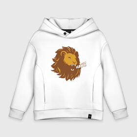 Детское худи Oversize хлопок с принтом Lion Rawr в городе Новоалтайск, френч-терри — 70% хлопок, 30% полиэстер. Мягкий теплый начес внутри —100% хлопок | боковые карманы, эластичные манжеты и нижняя кромка, капюшон на магнитной кнопке | animal | cat | lion | африка | животные | зверь | кот | кошка | лев | львенок | львица | тигр | хищник | царь