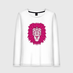 Женский лонгслив хлопок с принтом Pink Lion в городе Новоалтайск, 100% хлопок |  | animal | cat | lion | африка | животные | зверь | кот | кошка | лев | львенок | львица | тигр | хищник | царь