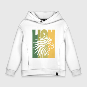 Детское худи Oversize хлопок с принтом Jamaica Lion в городе Новоалтайск, френч-терри — 70% хлопок, 30% полиэстер. Мягкий теплый начес внутри —100% хлопок | боковые карманы, эластичные манжеты и нижняя кромка, капюшон на магнитной кнопке | animal | cat | jamaica | lion | африка | животные | зверь | кот | кошка | лев | львенок | львица | тигр | хищник | царь | ямайка