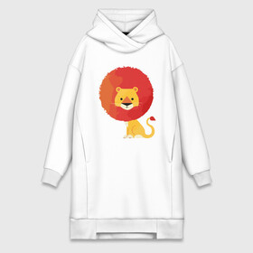 Платье-худи хлопок с принтом Милый лев в городе Новоалтайск,  |  | animal | cat | lion | африка | животные | зверь | кот | кошка | лев | львенок | львица | тигр | хищник | царь