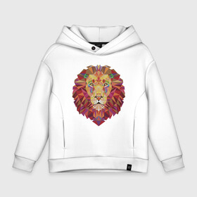 Детское худи Oversize хлопок с принтом Lion Puzzle в городе Новоалтайск, френч-терри — 70% хлопок, 30% полиэстер. Мягкий теплый начес внутри —100% хлопок | боковые карманы, эластичные манжеты и нижняя кромка, капюшон на магнитной кнопке | animal | cat | lion | африка | животные | зверь | кот | кошка | лев | львенок | львица | тигр | хищник | царь