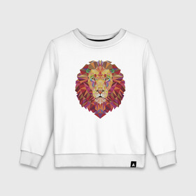 Детский свитшот хлопок с принтом Lion Puzzle в городе Новоалтайск, 100% хлопок | круглый вырез горловины, эластичные манжеты, пояс и воротник | animal | cat | lion | африка | животные | зверь | кот | кошка | лев | львенок | львица | тигр | хищник | царь
