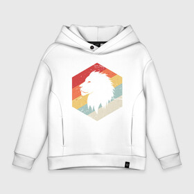Детское худи Oversize хлопок с принтом Color Lion в городе Новоалтайск, френч-терри — 70% хлопок, 30% полиэстер. Мягкий теплый начес внутри —100% хлопок | боковые карманы, эластичные манжеты и нижняя кромка, капюшон на магнитной кнопке | animal | cat | lion | африка | животные | зверь | кот | кошка | лев | львенок | львица | тигр | хищник | царь