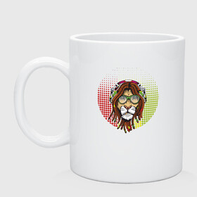 Кружка керамическая с принтом Reggae Lion в городе Новоалтайск, керамика | объем — 330 мл, диаметр — 80 мм. Принт наносится на бока кружки, можно сделать два разных изображения | animal | cat | lion | reggae | африка | животные | зверь | кот | кошка | лев | львенок | львица | музыка | регги | тигр | хищник | царь | ямайка. jamaica