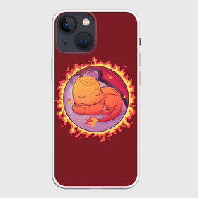 Чехол для iPhone 13 mini с принтом Чермандер спит в городе Новоалтайск,  |  | anime | pokemon | poket monster | poketmon | аниме | анимэ | дракон | дракончик | карманные монстры | покемон | чермандер
