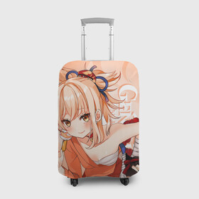 Чехол для чемодана 3D с принтом Genshin Impact, Ёимия в городе Новоалтайск, 86% полиэфир, 14% спандекс | двустороннее нанесение принта, прорези для ручек и колес | genshin impact | yoimiya | геншин импакт | ёимия | игры | персонажи | пиро