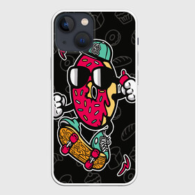 Чехол для iPhone 13 mini с принтом SKATEorPIE в городе Новоалтайск,  |  | donut | funday | skate | sweet | забавный | пончик | прикольный | скейт | сладкий