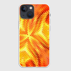 Чехол для iPhone 13 mini с принтом Желто оранжевая абстракция в городе Новоалтайск,  |  | желто оранжевый | желтый | зигзаги | иллюзия | креативный | летний | осенний | фентези