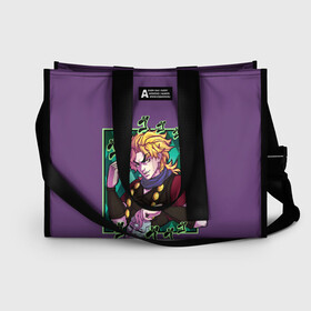 Сумка-шоппер 3D с принтом Dio Brando. JoJo в городе Новоалтайск, 100% полиэстер | застегивается на металлическую кнопку; внутренний карман застегивается на молнию. Стенки укреплены специальным мягким материалом, чтобы защитить содержимое от несильных ударов
 | adventure | bizarre | brando | dio | jo | joestar | joseph | josuke | jotaro | kujo | lisa | speedwagon | the | world | абдул | брандо | бруно | джо | джозеф | джолин | джонатан | джорно | джоске | джостар | джотаро | дио | какёин | куджо | лиза | невероя