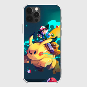 Чехол для iPhone 12 Pro Max с принтом Эш с Пикачу в городе Новоалтайск, Силикон |  | anime | pikachu | pokemon | poket monster | poketmon | аниме | анимэ | карманные монстры | кичум | пикачу | покемон | эш