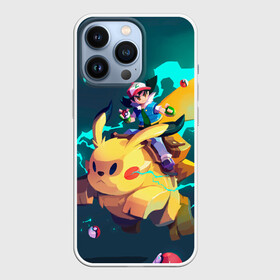 Чехол для iPhone 13 Pro с принтом Эш с Пикачу в городе Новоалтайск,  |  | anime | pikachu | pokemon | poket monster | poketmon | аниме | анимэ | карманные монстры | кичум | пикачу | покемон | эш