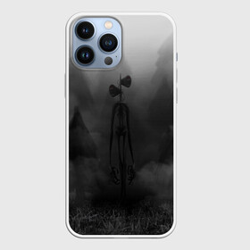 Чехол для iPhone 13 Pro Max с принтом СИРЕНОГОЛОВЫЙ  ТУМАННЫЙ ЛЕС в городе Новоалтайск,  |  | Тематика изображения на принте: siren head | гуманоид | игра | лес | монстр | сиреноголовый | существо | туман | хоррор