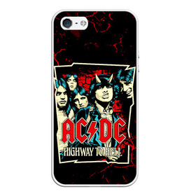 Чехол для iPhone 5/5S матовый с принтом AC DC HIGHWAY TO HELL в городе Новоалтайск, Силикон | Область печати: задняя сторона чехла, без боковых панелей | Тематика изображения на принте: ac dc | angus young. | back in black | brian johnson | hells bells | highway to hell | rock | thunderstruck | tnt | ангус янг | брайан джонсон | группа | музыка | рок | эйси диси