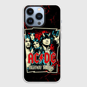 Чехол для iPhone 13 Pro с принтом AC DC HIGHWAY TO HELL в городе Новоалтайск,  |  | Тематика изображения на принте: ac dc | angus young. | back in black | brian johnson | hells bells | highway to hell | rock | thunderstruck | tnt | ангус янг | брайан джонсон | группа | музыка | рок | эйси диси