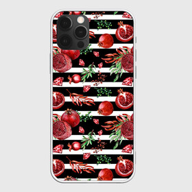 Чехол для iPhone 12 Pro Max с принтом Гранаты и рубины на фоне полос в городе Новоалтайск, Силикон |  | бриллианты | гранаты | драгоценности | листья | полоски | полосы | рубины | фрукты | ягоды