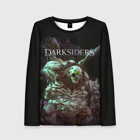 Женский лонгслив 3D с принтом Гнев Войны | Darksiders (Z) в городе Новоалтайск, 100% полиэстер | длинные рукава, круглый вырез горловины, полуприлегающий силуэт | darksiders | darksiders 2 | darksiders 3 | ulthane | wrath of war | всадник апокалипсиса | гнев войны | обугленный совет | руина | ультэйн