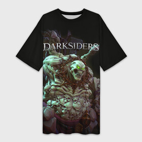 Платье-футболка 3D с принтом Гнев Войны | Darksiders (Z) в городе Новоалтайск,  |  | darksiders | darksiders 2 | darksiders 3 | ulthane | wrath of war | всадник апокалипсиса | гнев войны | обугленный совет | руина | ультэйн